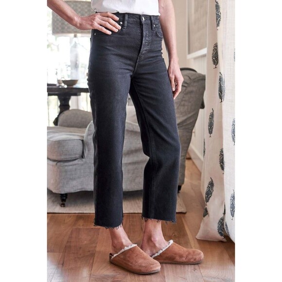 Frank & Eileen Monaghan Size 28  Mom Jeans Black Wash High Rise Straight $249 - Picture 1 of 16